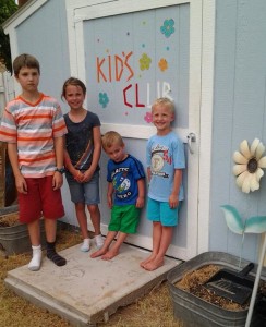 My kids at the Kids Club House