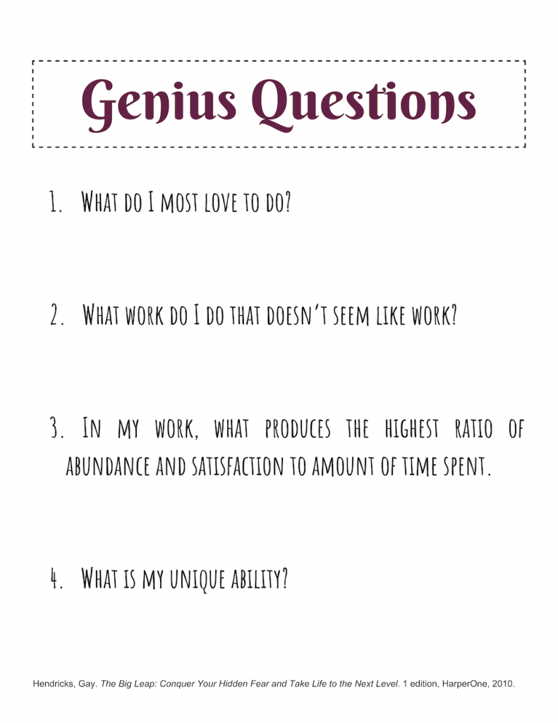 Genius Questions by Gay Hendricks